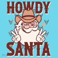 Howdy Santa Funny Christmas Holiday Kids Long Sleeve Shirt thumb 2