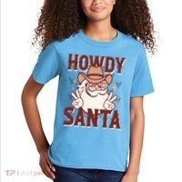 Howdy Santa Funny Christmas Holiday Kids T-Shirt thumb 2