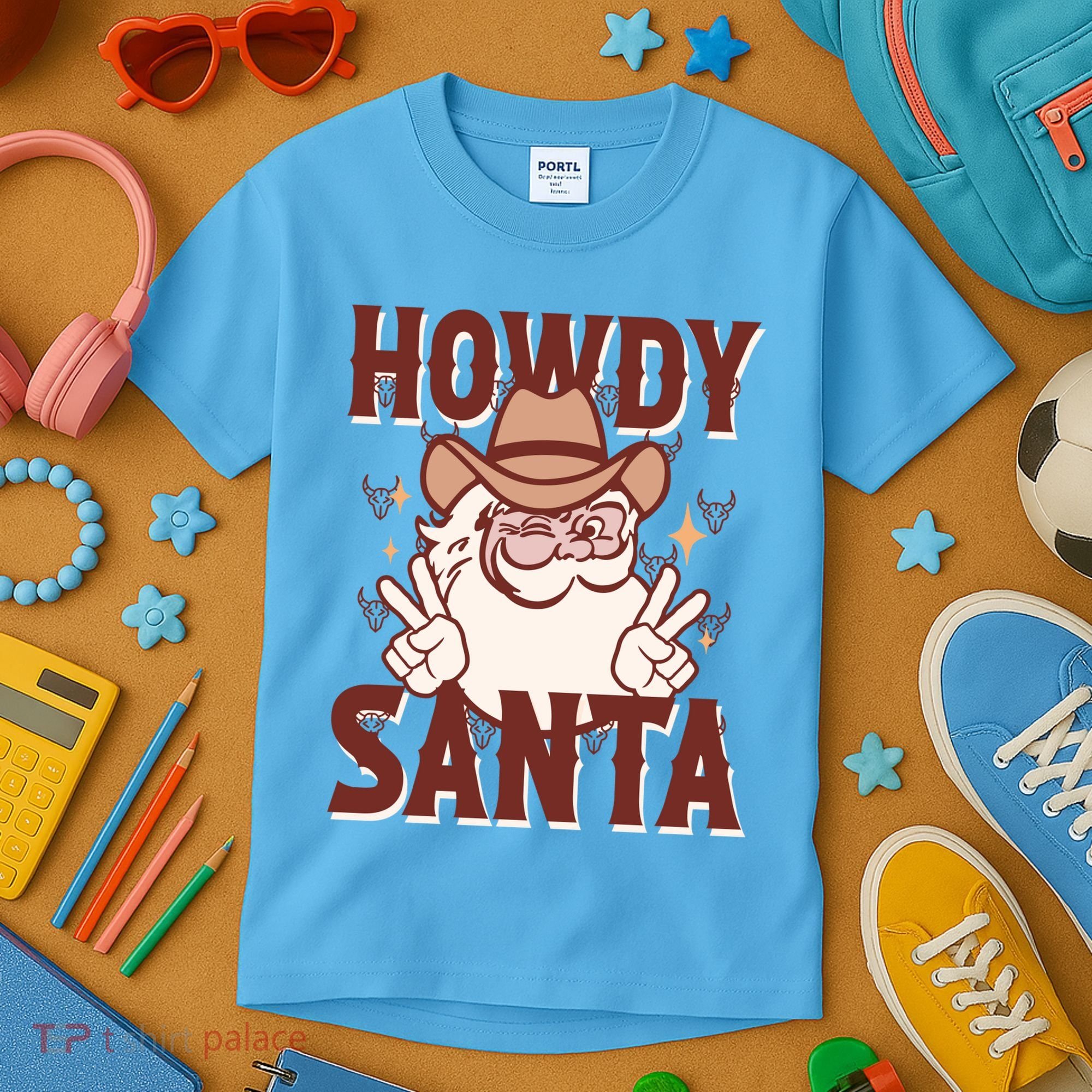 Howdy Santa Funny Christmas Holiday Kids T-Shirt