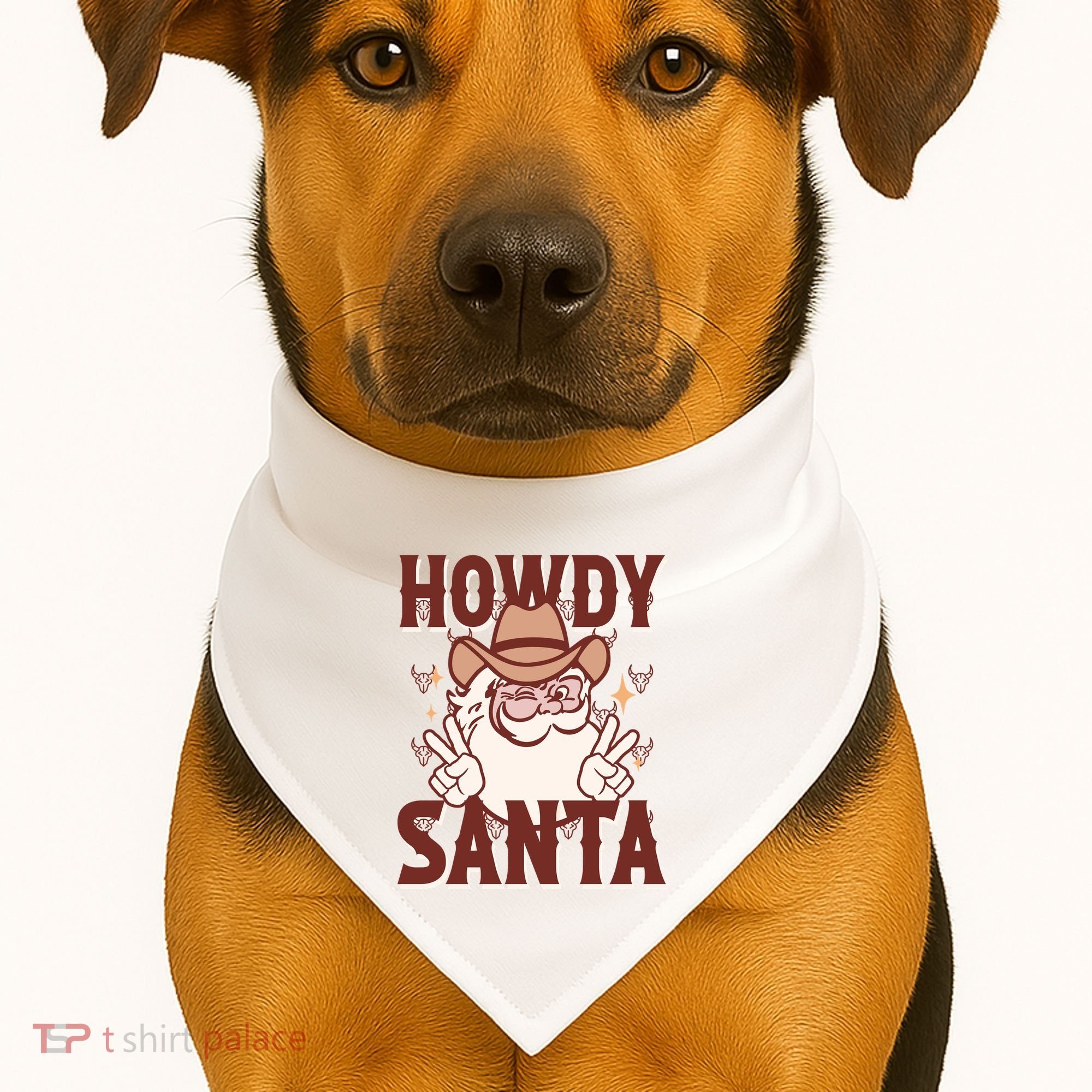 Howdy Santa Funny Christmas Holiday USA-Made Doggie Bandana