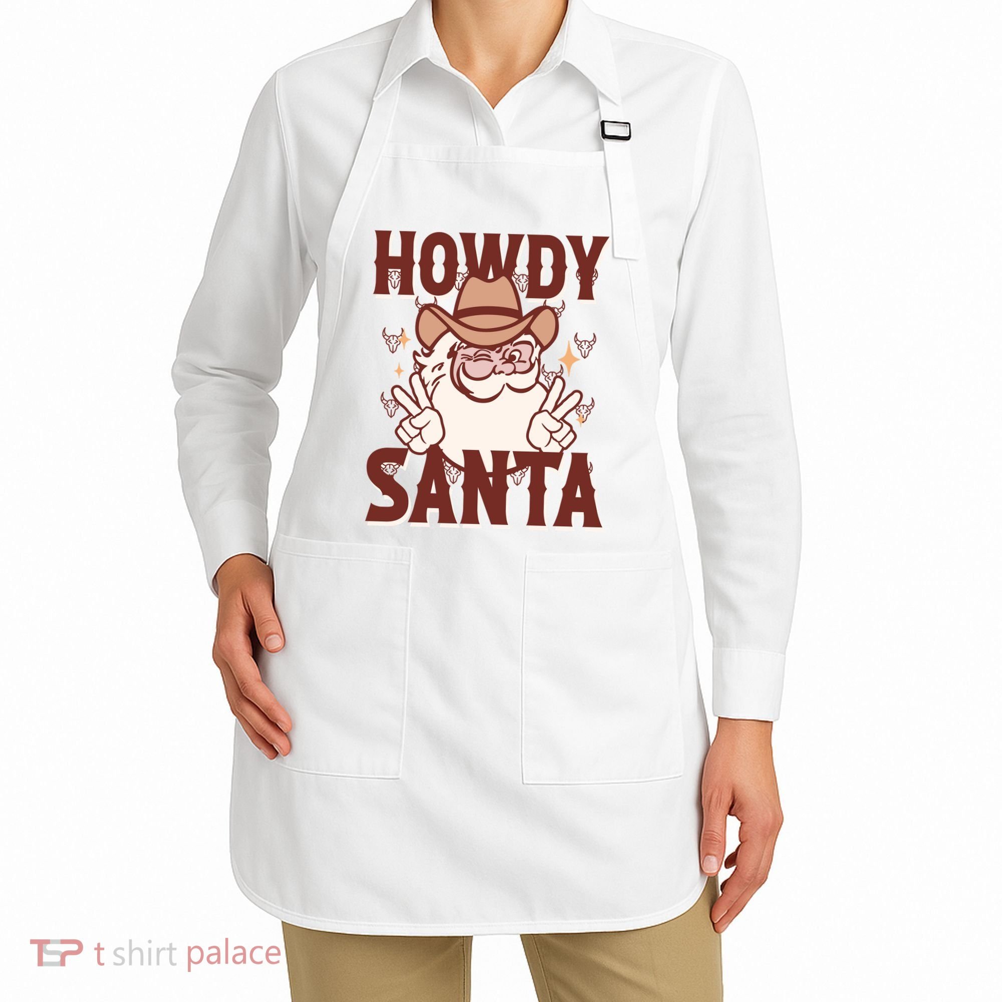 Howdy Santa Funny Christmas Holiday Apron