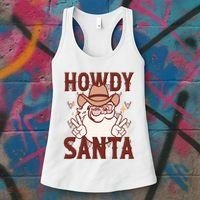Howdy Santa Funny Christmas Holiday Women's Tank Top thumb 3
