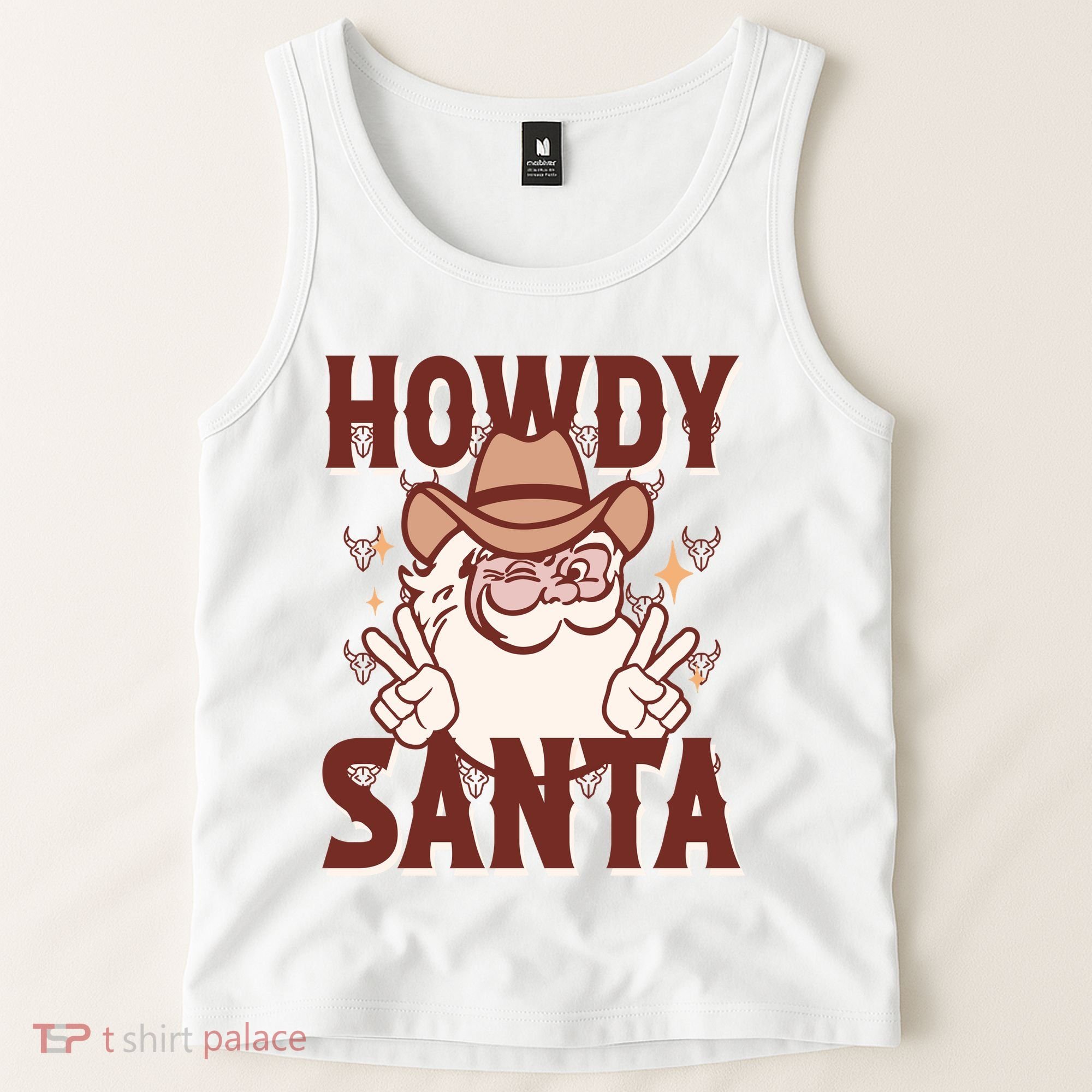Howdy Santa Funny Christmas Holiday Tank Top