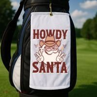 Howdy Santa Funny Christmas Holiday Golf Towel thumb 2