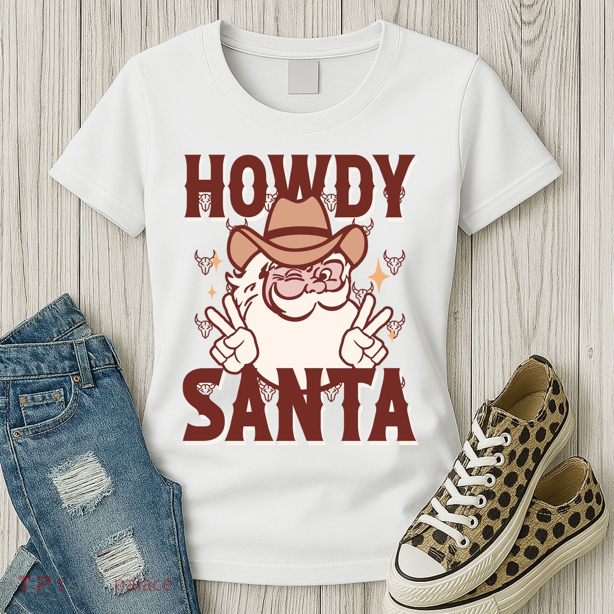 Howdy Santa Funny Christmas Holiday Women's T-Shirt