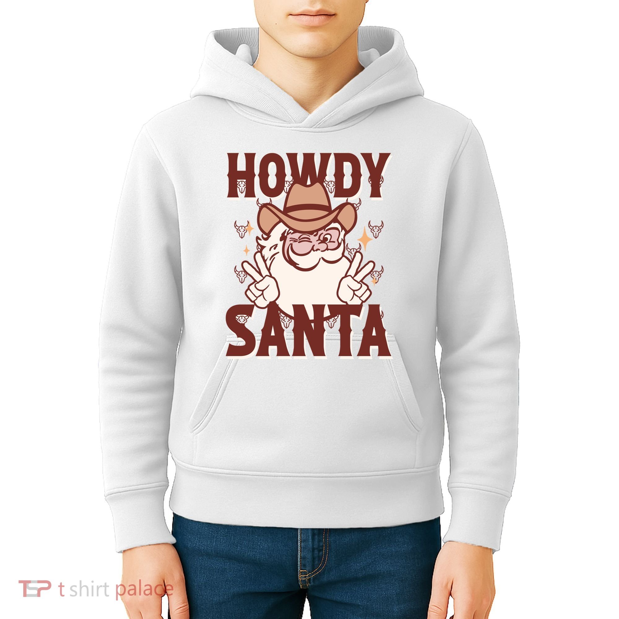 Howdy Santa Funny Christmas Holiday Kids Hoodie
