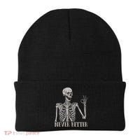 Halloween S For Women Never Better Skeleton Funny Skull Beanie thumb 0