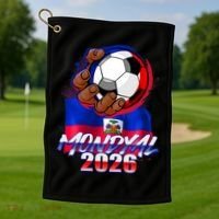 Haitian Soccer Fubol Mondyal 2026 Golf Towel thumb 1