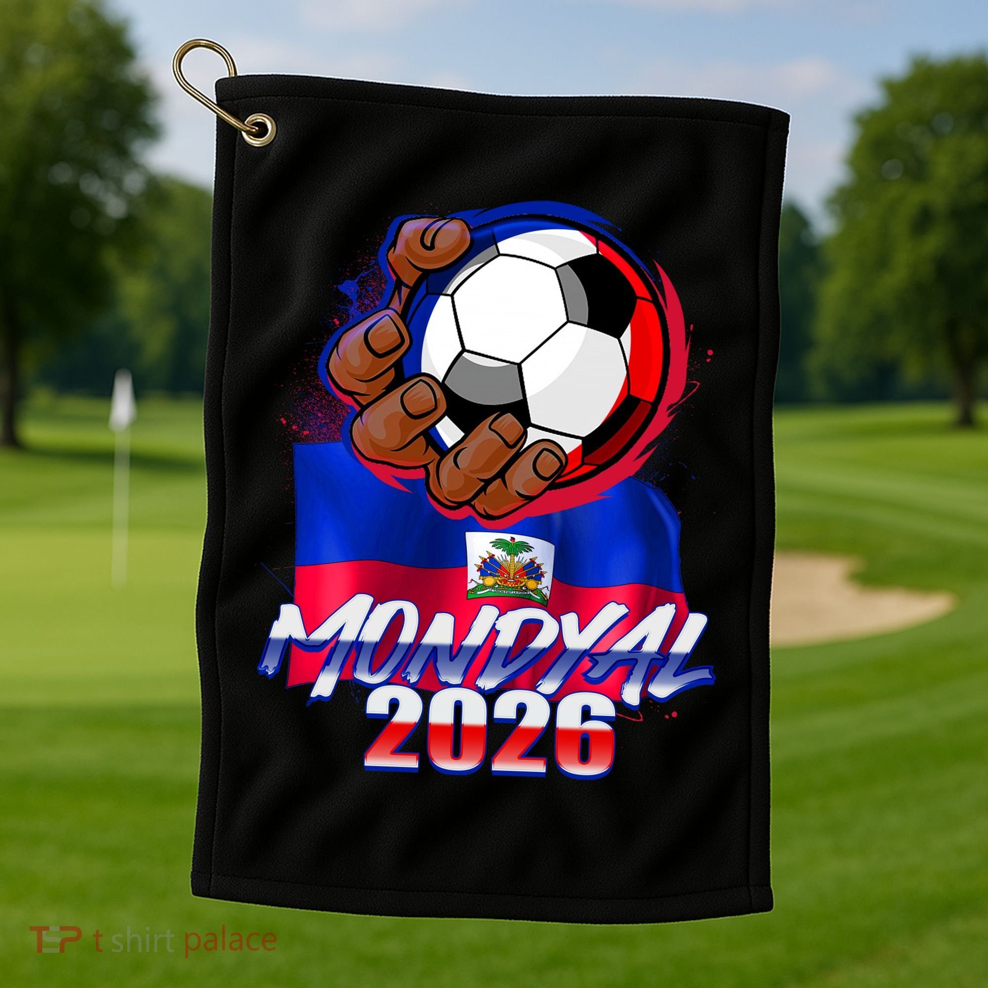 Haitian Soccer Fubol Mondyal 2026 Golf Towel