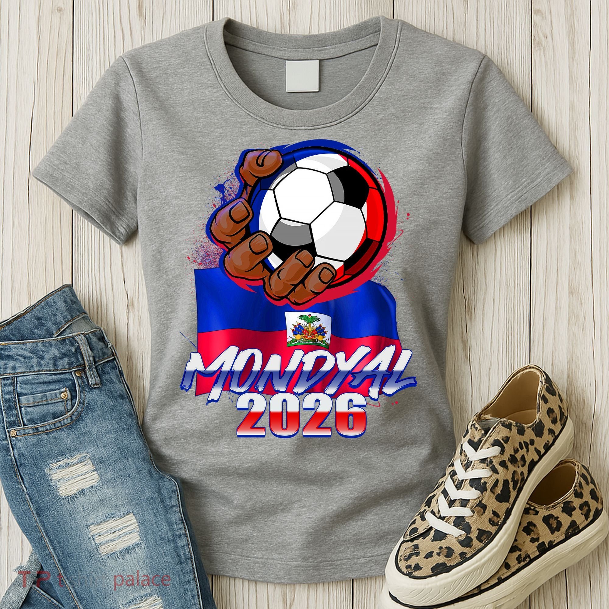 Haitian Soccer Fubol Mondyal 2026 Women's T-Shirt
