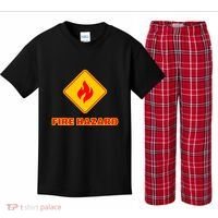 Hot Sexy Fireman Firefighter Pyro Fireworks Technician Kids Plaid Pajama Set thumb 0