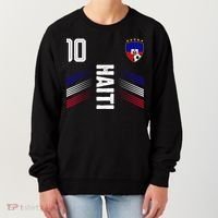 Haiti Soccer Fan Number 10 Graphic Jersey Women's Sweatshirt thumb 0
