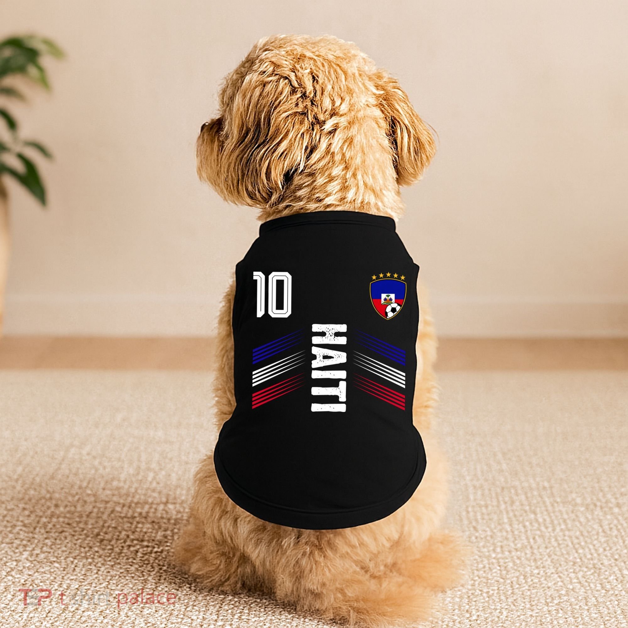 Haiti Soccer Fan Number 10 Graphic Jersey Doggie Tank