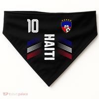 Haiti Soccer Fan Number 10 Graphic Jersey USA-Made Doggie Bandana thumb 0
