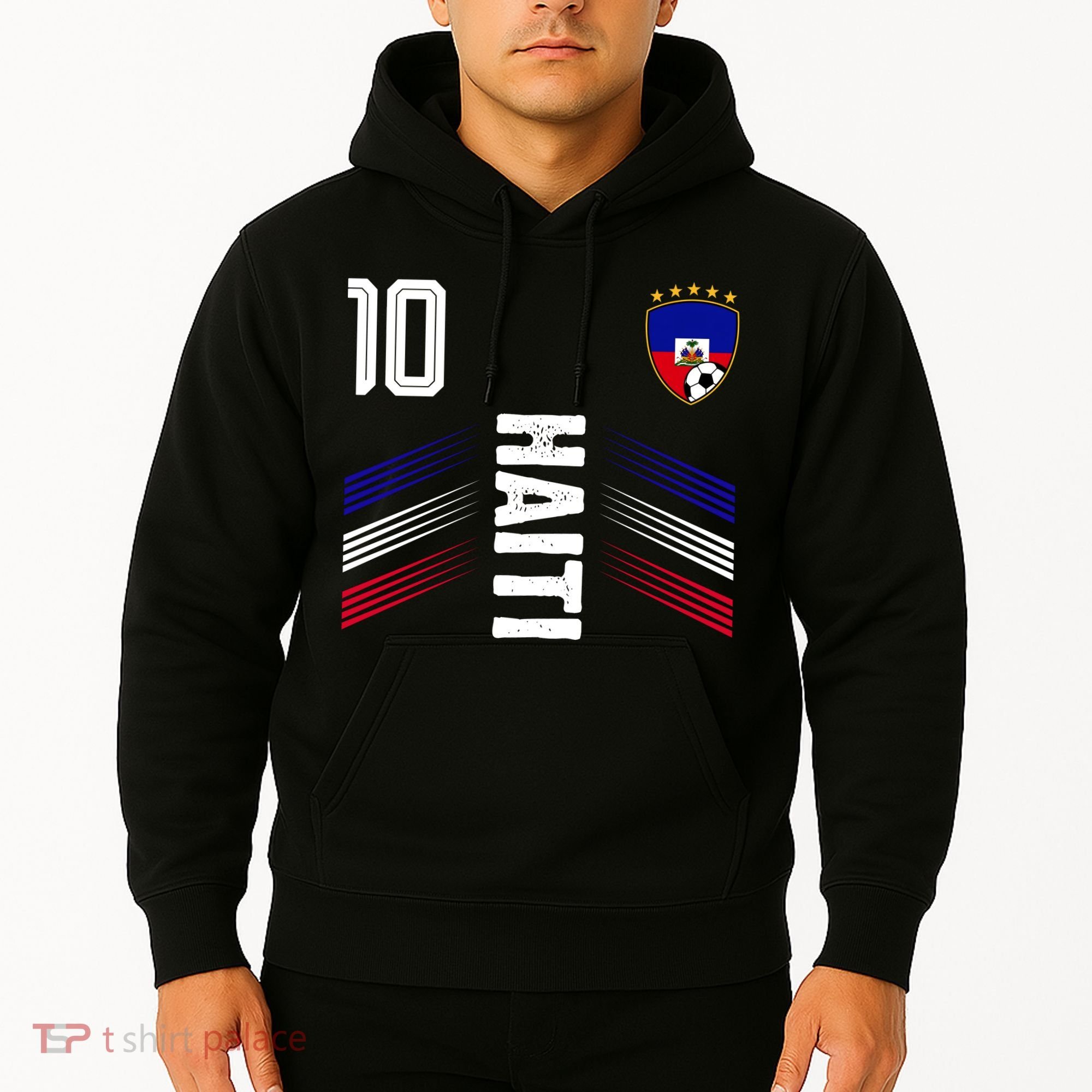 Haiti Soccer Fan Number 10 Graphic Jersey Hoodie
