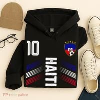Haiti Soccer Fan Number 10 Graphic Jersey Hoodie thumb 4