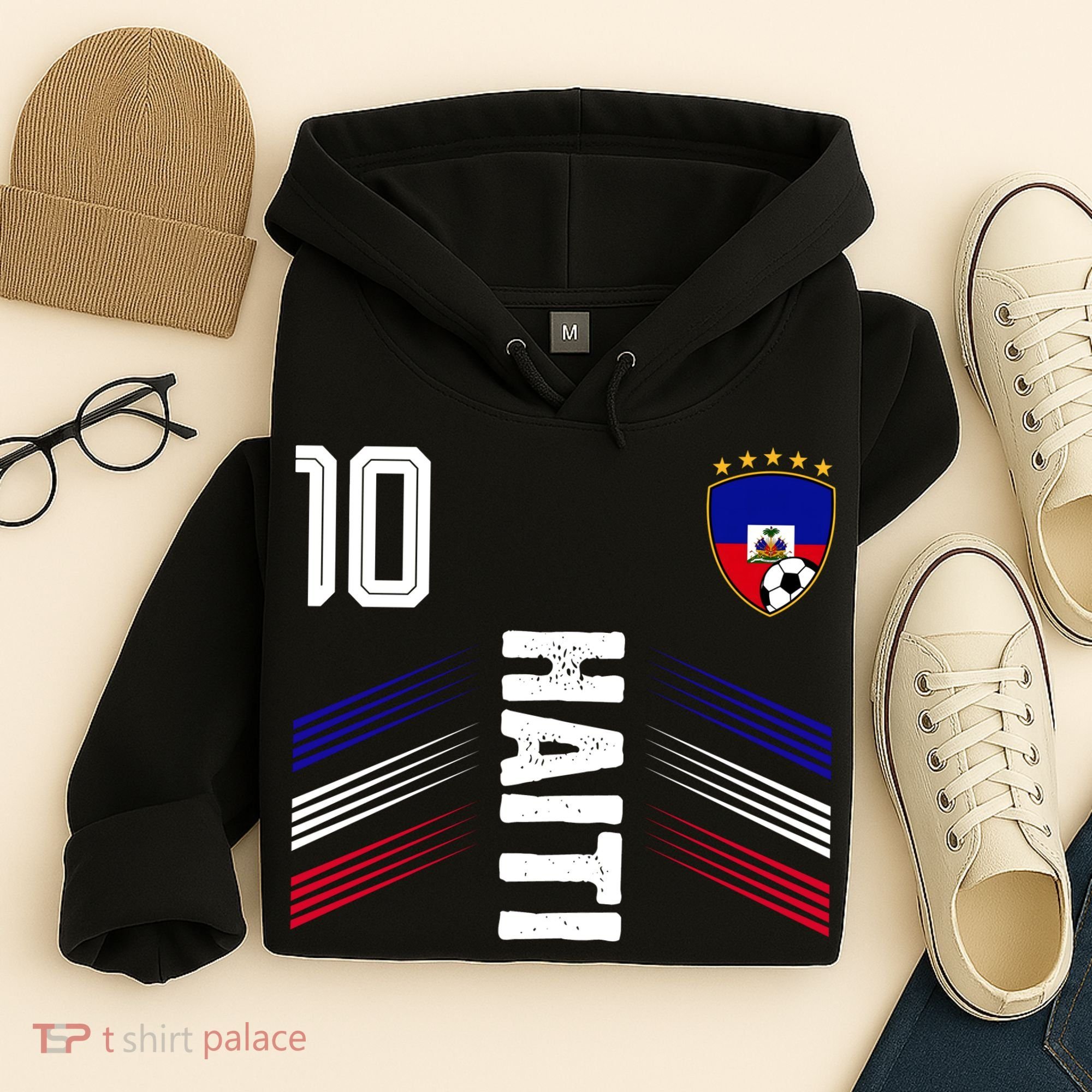 Haiti Soccer Fan Number 10 Graphic Jersey Hoodie