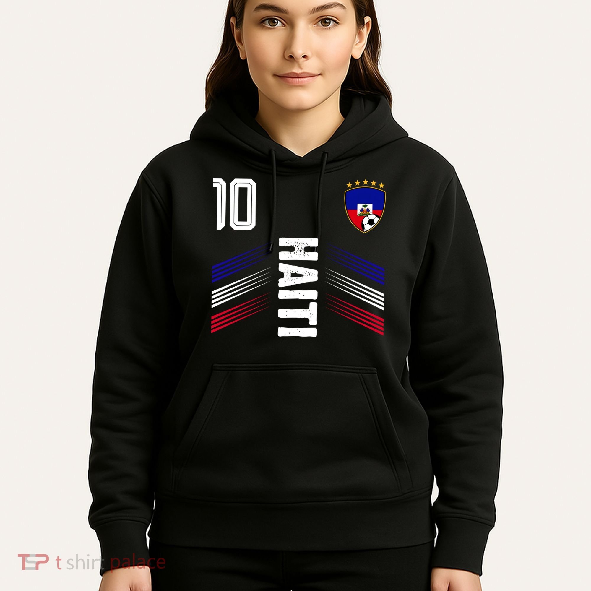 Haiti Soccer Fan Number 10 Graphic Jersey Hoodie