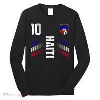 Haiti Soccer Fan Number 10 Graphic Jersey Long Sleeve Shirt thumb 0