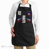 Haiti Soccer Fan Number 10 Graphic Jersey Apron thumb 2