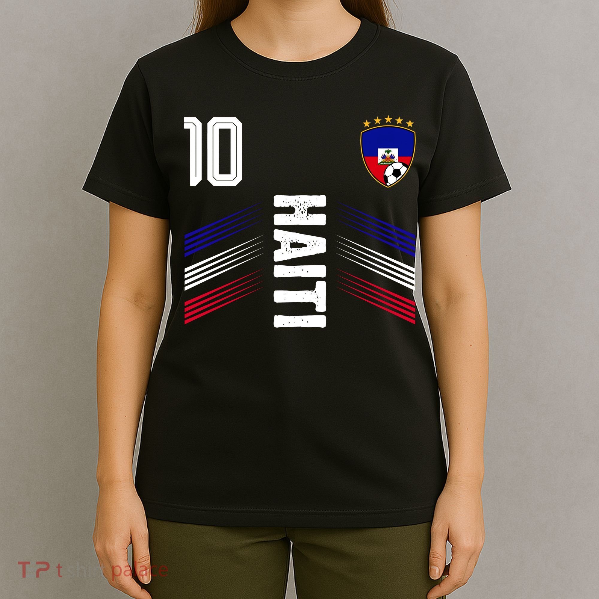 Haiti Soccer Fan Number 10 Graphic Jersey T-Shirt