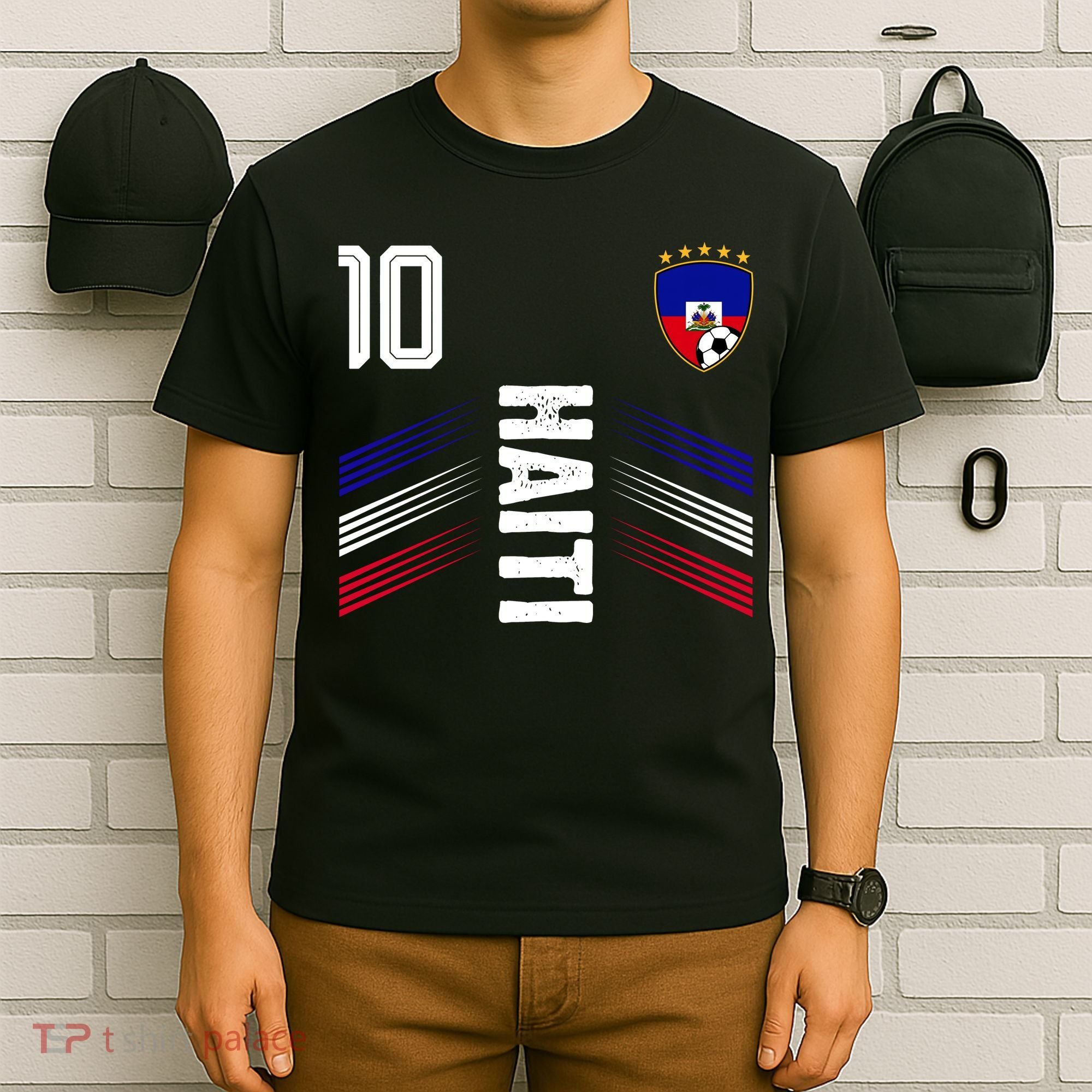 Haiti Soccer Fan Number 10 Graphic Jersey T-Shirt