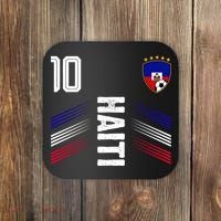 Haiti Soccer Fan Number 10 Graphic Jersey Coaster thumb 0