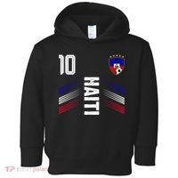 Haiti Soccer Fan Number 10 Graphic Jersey Toddler Hoodie thumb 0