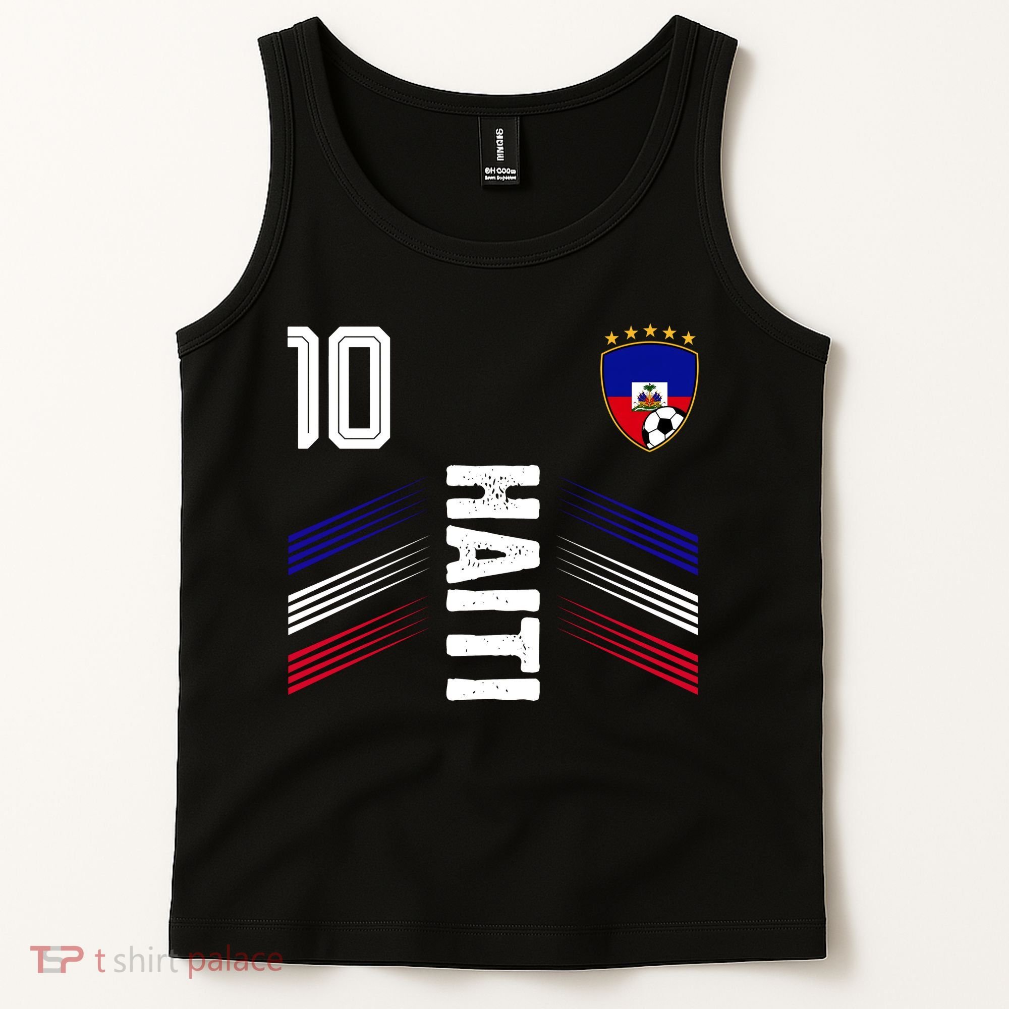 Haiti Soccer Fan Number 10 Graphic Jersey Tank Top
