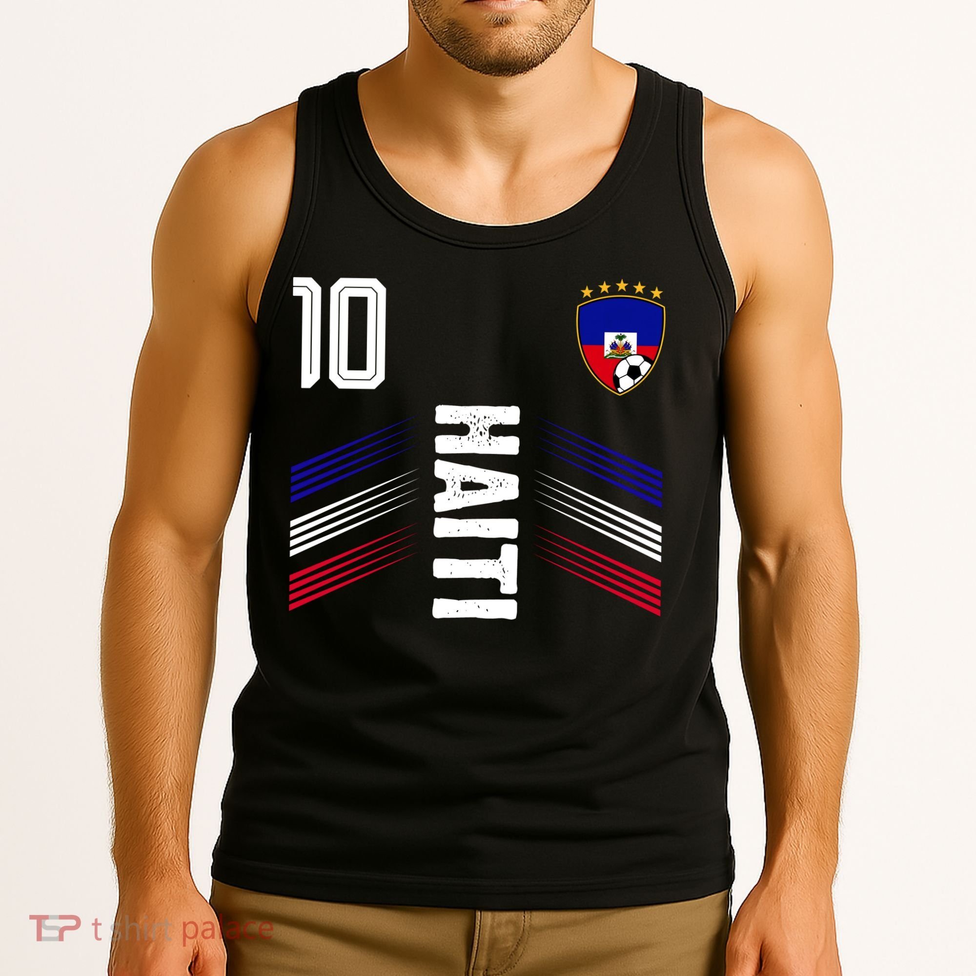 Haiti Soccer Fan Number 10 Graphic Jersey Tank Top