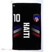 Haiti Soccer Fan Number 10 Graphic Jersey Golf Towel thumb 0