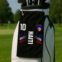 Haiti Soccer Fan Number 10 Graphic Jersey Golf Towel thumb 2