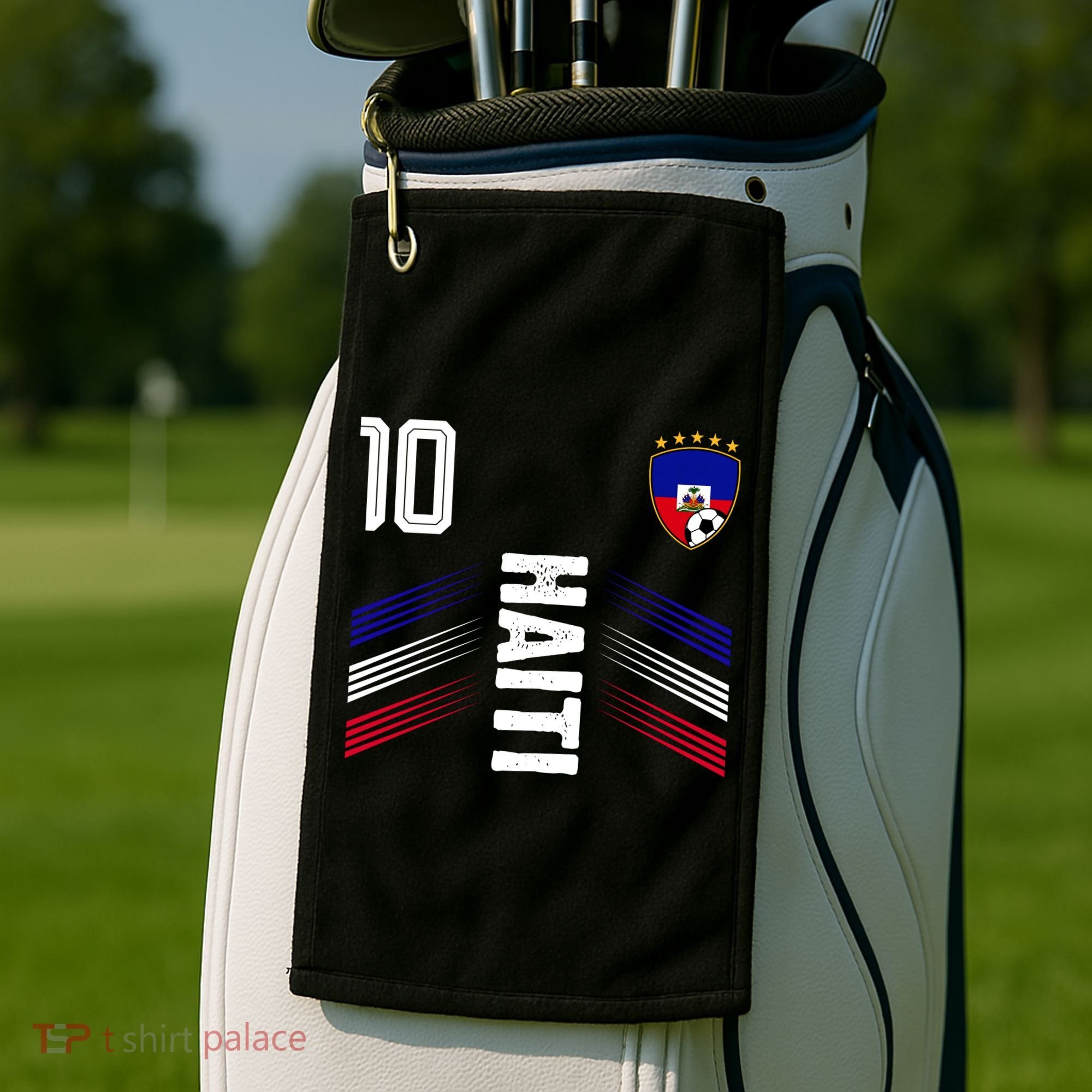Haiti Soccer Fan Number 10 Graphic Jersey Golf Towel