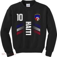 Haiti Soccer Fan Number 10 Graphic Jersey Kids Sweatshirt thumb 0