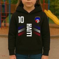 Haiti Soccer Fan Number 10 Graphic Jersey Kids Hoodie thumb 3