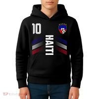 Haiti Soccer Fan Number 10 Graphic Jersey Kids Hoodie thumb 4
