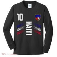 Haiti Soccer Fan Number 10 Graphic Jersey Kids Long Sleeve Shirt thumb 0