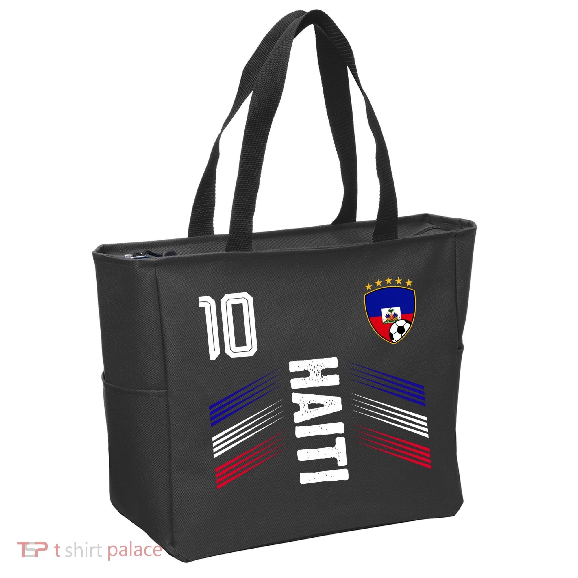 Haiti Soccer Fan Number 10 Graphic Jersey Tote Bag