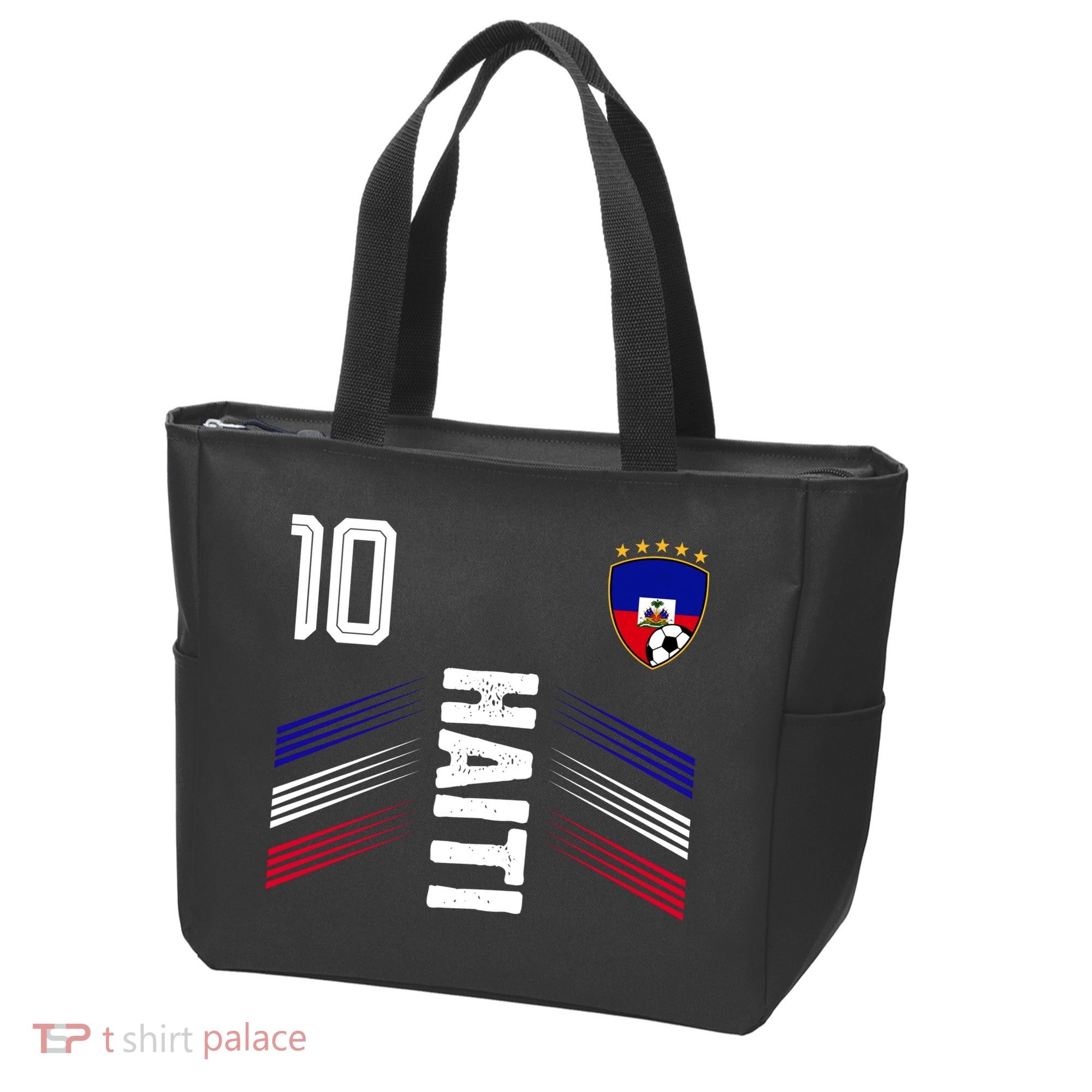 Haiti Soccer Fan Number 10 Graphic Jersey Tote Bag
