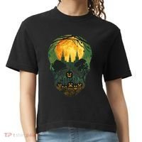 Halloween Spooky Full Moon Castle Skull Comfort Colors Boxy T-Shirt thumb 0