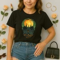 Halloween Spooky Full Moon Castle Skull Comfort Colors Boxy T-Shirt thumb 2
