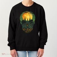 Halloween Spooky Full Moon Castle Skull Women's Sweatshirt thumb 0