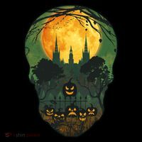 Halloween Spooky Full Moon Castle Skull Doggie Tank thumb 4
