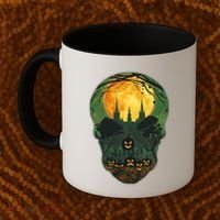 Halloween Spooky Full Moon Castle Skull Coffee Mug thumb 2