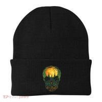 Halloween Spooky Full Moon Castle Skull Beanie thumb 0