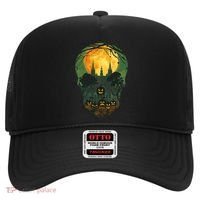 Halloween Spooky Full Moon Castle Skull Hat thumb 0