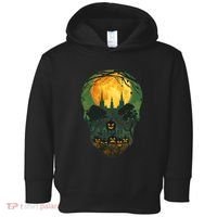 Halloween Spooky Full Moon Castle Skull Toddler Hoodie thumb 0