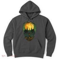 Halloween Spooky Full Moon Castle Skull Hoodie thumb 0