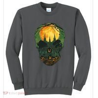Halloween Spooky Full Moon Castle Skull Sweatshirt thumb 0