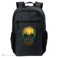 Halloween Spooky Full Moon Castle Skull Backpack thumb 0